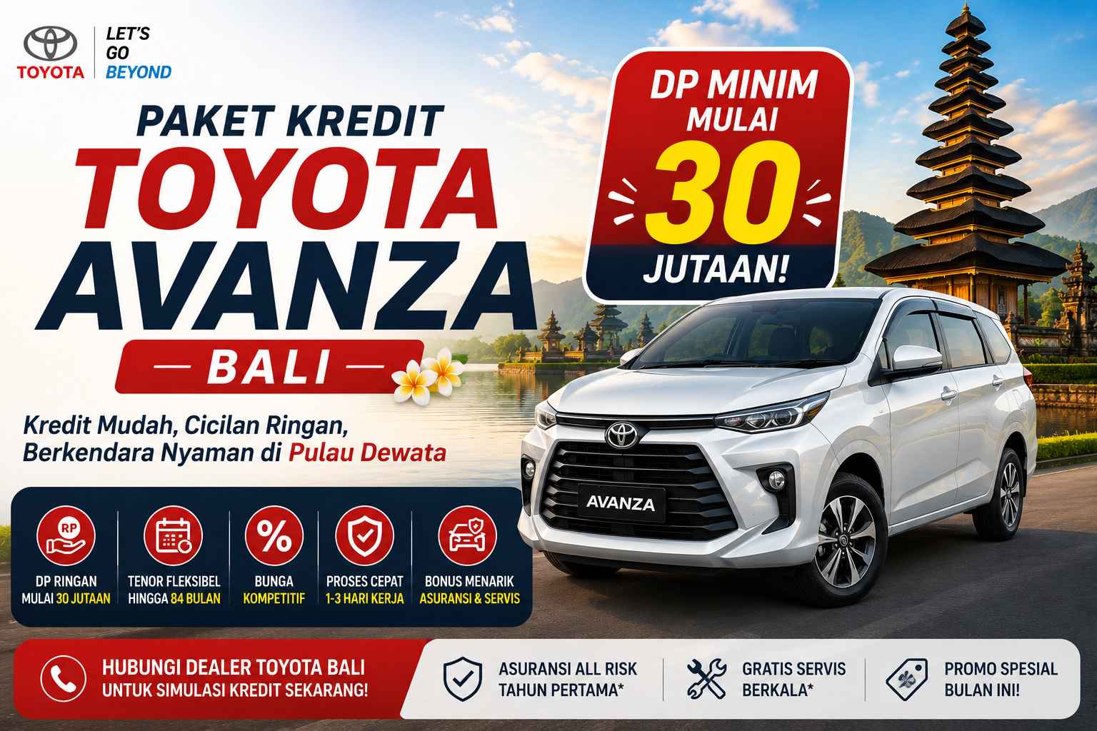 Paket Kredit Toyota Avanza Bali: DP Minim Mulai 30 Jutaan!